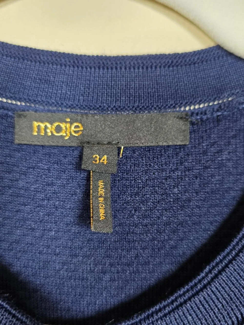 Maje Navy Sleeveless Knit Midi Dress Size 34 US 0 MSRP $445 - Picture 11 of 11